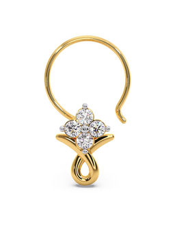 Candere by Kalyan Jewellers - 18k (750) Yellow Gold and Diamond Nose Ring for Women