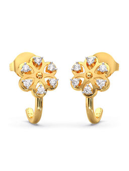 Candere by Kalyan Jewellers - 18k (750) BIS Hallmark Yellow Gold & Certified Diamond Bali Earring