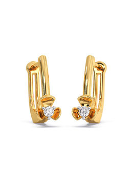 Candere by Kalyan Jewellers - 18k (750) BIS Hallmark Yellow Gold & Certified Diamond Bali Earring