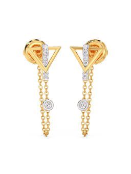 Candere by Kalyan Jewellers - 18k (750) BIS Hallmark Yellow Gold & Certified Diamond Earring for Women