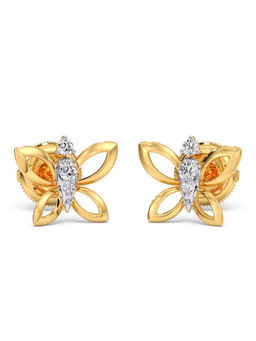 Candere by Kalyan Jewellers - 18k (750) BIS Hallmark Yellow Gold & Certified Diamond Earring for Women