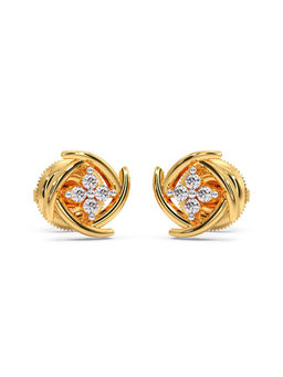 Candere by Kalyan Jewellers - 18k (750) BIS Hallmark Yellow Gold & Certified Diamond Earring for Women
