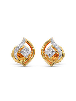 Candere by Kalyan Jewellers - 18k (750) BIS Hallmark Yellow Gold & Certified Diamond Earring for Women
