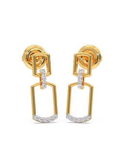 Candere by Kalyan Jewellers - 18k (750) BIS Hallmark Yellow Gold & Certified Diamond Earring for Women