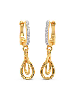 Candere by Kalyan Jewellers - 18k (750) BIS Hallmark Yellow Gold & Certified Diamond Earring for Women