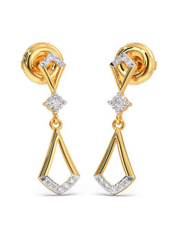 Candere by Kalyan Jewellers - 18k (750) BIS Hallmark Yellow Gold & Certified Diamond Earring for Women