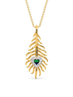 Candere by Kalyan Jewellers - Peacock Collection 18k (750) BIS Hallmark Yellow Gold & Diamond Pendant