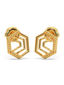 Candere by Kalyan Jewellers - 18k (750) BIS Hallmark Yellow Gold Stud Earring for Women