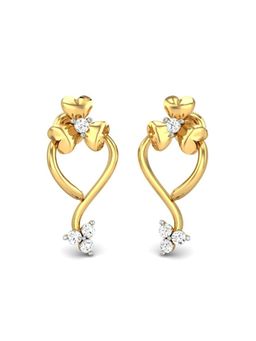 Candere by Kalyan Jewellers - 18k (750) BIS Hallmark Yellow Gold & Certified Diamond Earring for Women