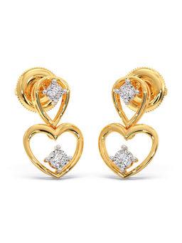 Candere by Kalyan Jewellers - 18k (750) BIS Hallmark Yellow Gold & Certified Diamond Earring for Women
