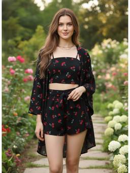 Berrylush - Black Printed Co-ord Set