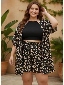 Berrylush - Black Animal Print Co-ord Set