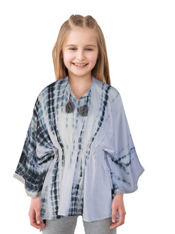 Gini & Jony - Girls Grey Cotton Tie & Dye Woven Top