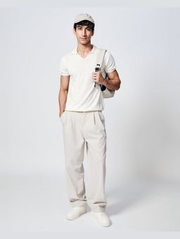 House of Namah - Soft White Pique All day Cotton Bamboo U-Polo T-shirt