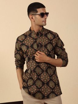 Kraft India - Cotton Printed Mandarin Neck Short Kurta