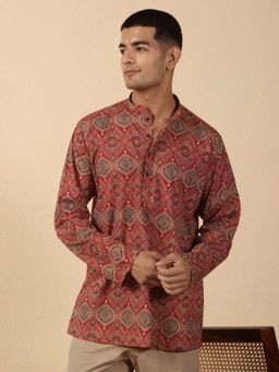 Kraft India - Cotton Printed Mandarin Neck Short Kurta
