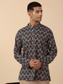 Kraft India - Cotton Floral Mandarin Neck Short Kurta