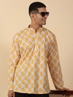 Kraft India - Cotton Paisley Mandarin Neck Short Kurta