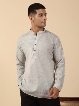 Kraft India - Cotton Textured Mandarin Neck Short Kurta