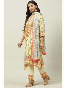 Biba - Pale Yellow Straight Suit (Set of 4)