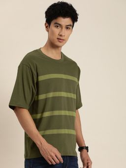 DILLINGER - Olive Striped Oversized T-Shirt