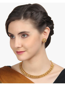 Adwitiya - Gold-Plated Antique Necklace and Earrings