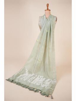 Dressfolk - Pavani Floral Woven with Tassel Grey Dupatta