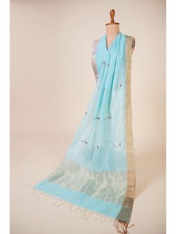 Dressfolk - Urmi Zari Woven Turquoise Dupatta