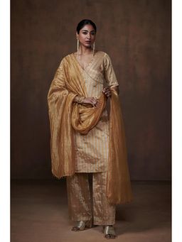 Dressfolk - Kiran Solid Zari Woven Gold Dupatta