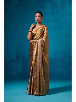 Dressfolk - Isha Gold Saree without Blouse