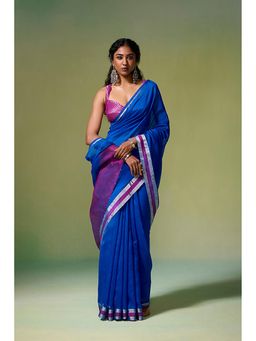 Dressfolk - Khwaabida Blue Saree without Blouse