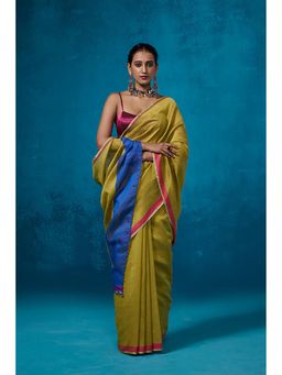Dressfolk - Inara Olive Saree without Blouse
