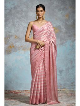 Dressfolk - Chandriqa Pink Saree With Unstitched Blouse