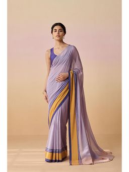 Dressfolk - Rangini - Lavender Saree With Unstitched Blouse