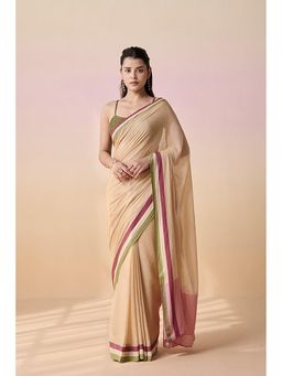 Dressfolk - Malavi Beige Saree without Blouse