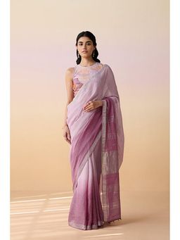 Dressfolk - Devagiri - Lavender Saree With Unstitched Blouse