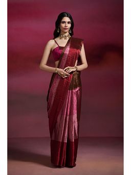 Dressfolk - Rani Multicolored Saree With Unstitched Blouse