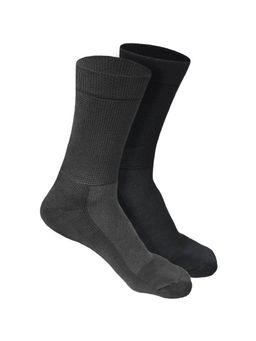 Heelium - Bamboo Crew Socks for Men - 2 Pairs - Black - Grey - Anti Odour - Breathable