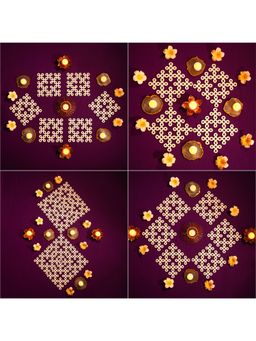 Island Rangoli - Abhra Kolam Motif - Set Of 16 (6 Inches) Regional Rangoli