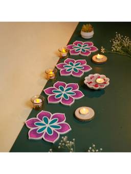 Island Rangoli - Garv Motif - Set Of 10 (6 Inches) Floatable Rangoli