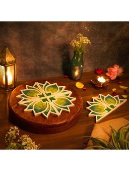 Island Rangoli - Kala Border Set (12 Pieces) Size - 4.5X4.5 Inches Floatable Rangoli