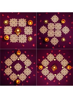 Island Rangoli - Megh Kolam Motif - Set Of 16 (6 Inches) Regional Rangoli