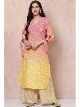 Rangriti - Yellow Viscose Rayon Straight Kurta