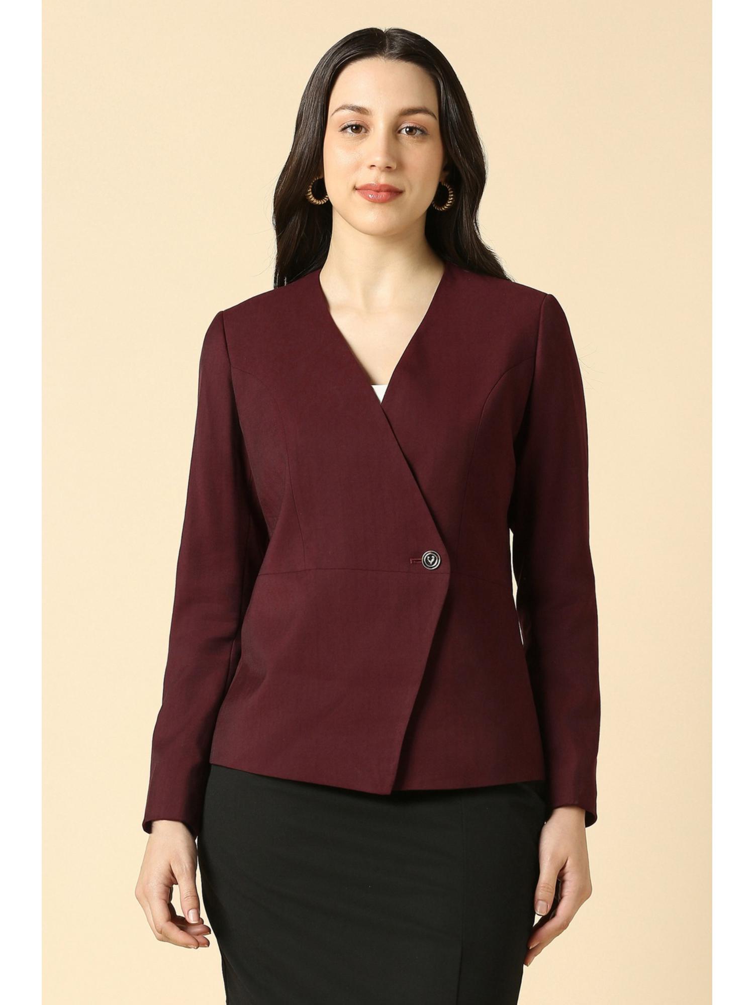 allen solly Women Maroon Blazer-picture-34