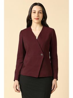 Allen Solly - Women Maroon Blazer
