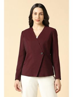 Allen Solly - Women Maroon Blazer