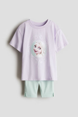 H&M - Girls Purple 2-Piece Printed Set