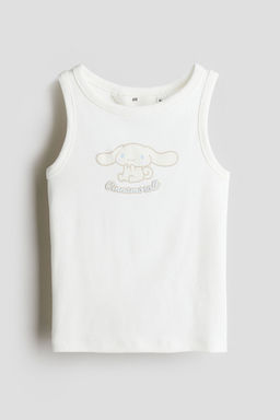 H&M - Girls White Printed Vest Top