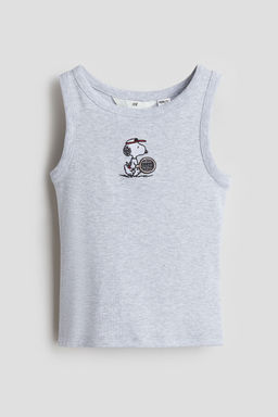 H&M - Girls Grey Printed Vest Top
