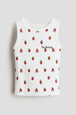H&M - Girls White Printed Vest Top